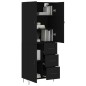 vidaXL Aparador alto madera contrachapada negro 69,5x34x180 cm vidaXL Aparador alto madera contrachapada negro 69,5x34x180 cm
