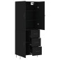 vidaXL Aparador alto madera contrachapada negro 69,5x34x180 cm vidaXL Aparador alto madera contrachapada negro 69,5x34x180 cm