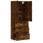 vidaXL Aparador alto madera contrachapada roble ahumado 69,5x34x180 cm vidaXL Aparador alto madera contrachapada roble ahumado 69,5x34x180 cm