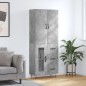 vidaXL Aparador alto madera contrachapada gris hormigón 69,5x34x180 cm vidaXL Aparador alto madera contrachapada gris hormigón 69,5x34x180 cm
