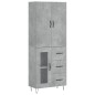 vidaXL Aparador alto madera contrachapada gris hormigón 69,5x34x180 cm vidaXL Aparador alto madera contrachapada gris hormigón 69,5x34x180 cm