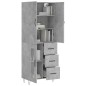 vidaXL Aparador alto madera contrachapada gris hormigón 69,5x34x180 cm vidaXL Aparador alto madera contrachapada gris hormigón 69,5x34x180 cm