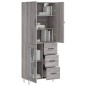 vidaXL Aparador alto madera contrachapada gris sonoma 69,5x34x180 cm vidaXL Aparador alto madera contrachapada gris sonoma 69,5x34x180 cm