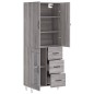 vidaXL Aparador alto madera contrachapada gris sonoma 69,5x34x180 cm vidaXL Aparador alto madera contrachapada gris sonoma 69,5x34x180 cm