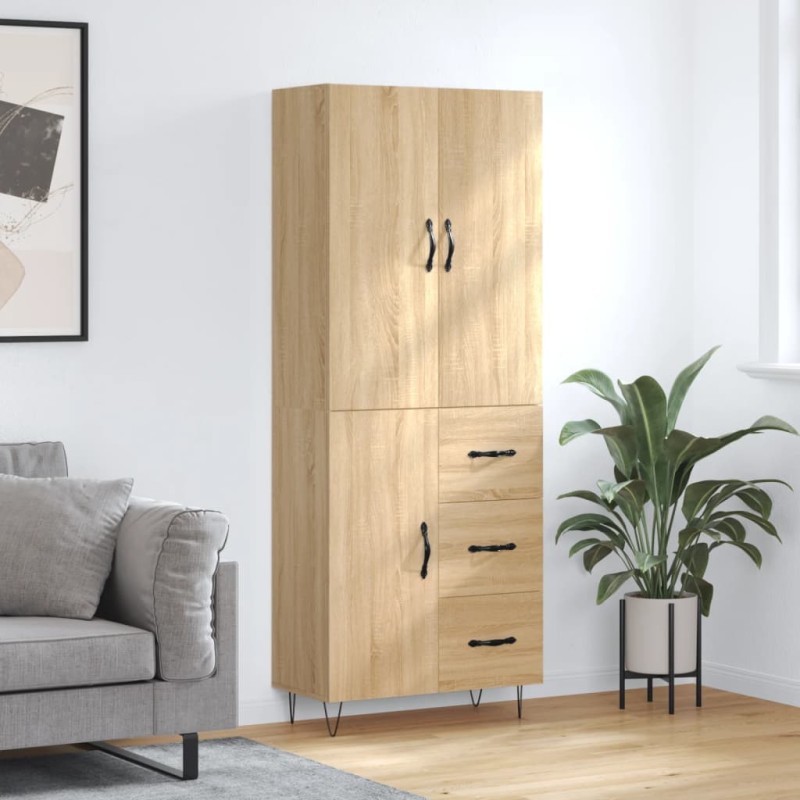 vidaXL Aparador alto madera contrachapada color roble 69,5x34x180 cm vidaXL Aparador alto madera contrachapada color roble 69,5x34x180 cm