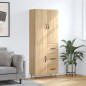 vidaXL Aparador alto madera contrachapada color roble 69,5x34x180 cm vidaXL Aparador alto madera contrachapada color roble 69,5x34x180 cm
