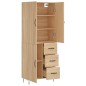 vidaXL Aparador alto madera contrachapada color roble 69,5x34x180 cm vidaXL Aparador alto madera contrachapada color roble 69,5x34x180 cm
