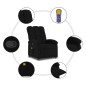 vidaXL Sillón reclinable de masaje de tela negro vidaXL Sillón reclinable de masaje de tela negro