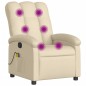 vidaXL Sillón de masaje reclinable de tela crema vidaXL Sillón de masaje reclinable de tela crema