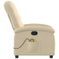 vidaXL Sillón de masaje reclinable de tela crema vidaXL Sillón de masaje reclinable de tela crema