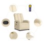 vidaXL Sillón de masaje reclinable de tela crema vidaXL Sillón de masaje reclinable de tela crema