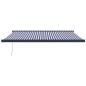 vidaXL Toldo retráctil aluminio y tela azul y blanco 4x3 m vidaXL Toldo retráctil aluminio y tela azul y blanco 4x3 m