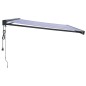 vidaXL Toldo retráctil aluminio y tela azul y blanco 4x3 m vidaXL Toldo retráctil aluminio y tela azul y blanco 4x3 m