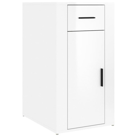 vidaXL Armario de escritorio contrachapada blanco brillo 40x49x75 cm