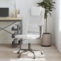 vidaXL Silla de oficina altura ajustable tela malla y cuero PE blanco vidaXL Silla de oficina altura ajustable tela malla y cuero PE blanco