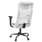 vidaXL Silla de oficina altura ajustable tela malla y cuero PE blanco vidaXL Silla de oficina altura ajustable tela malla y cuero PE blanco
