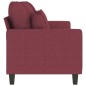 vidaXL Sofá de 3 plazas de tela rojo tinto 180 cm vidaXL Sofá de 3 plazas de tela rojo tinto 180 cm