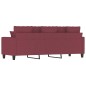 vidaXL Sofá de 3 plazas de tela rojo tinto 180 cm vidaXL Sofá de 3 plazas de tela rojo tinto 180 cm