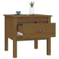 vidaXL Mesa auxiliar de madera maciza de pino marrón miel 50x50x49 cm