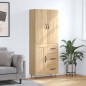vidaXL Aparador alto madera contrachapada color roble 69,5x34x180 cm vidaXL Aparador alto madera contrachapada color roble 69,5x34x180 cm