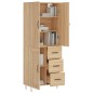 vidaXL Aparador alto madera contrachapada color roble 69,5x34x180 cm vidaXL Aparador alto madera contrachapada color roble 69,5x34x180 cm