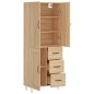 vidaXL Aparador alto madera contrachapada color roble 69,5x34x180 cm vidaXL Aparador alto madera contrachapada color roble 69,5x34x180 cm