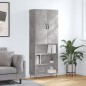 vidaXL Aparador alto madera contrachapada gris hormigón 69,5x34x180 cm vidaXL Aparador alto madera contrachapada gris hormigón 69,5x34x180 cm
