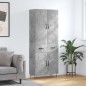vidaXL Aparador alto madera contrachapada gris hormigón 69,5x34x180 cm vidaXL Aparador alto madera contrachapada gris hormigón 69,5x34x180 cm