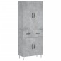 vidaXL Aparador alto madera contrachapada gris hormigón 69,5x34x180 cm vidaXL Aparador alto madera contrachapada gris hormigón 69,5x34x180 cm