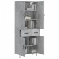 vidaXL Aparador alto madera contrachapada gris hormigón 69,5x34x180 cm vidaXL Aparador alto madera contrachapada gris hormigón 69,5x34x180 cm