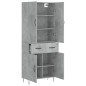 vidaXL Aparador alto madera contrachapada gris hormigón 69,5x34x180 cm vidaXL Aparador alto madera contrachapada gris hormigón 69,5x34x180 cm