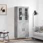 vidaXL Aparador alto madera contrachapada gris hormigón 69,5x34x180 cm vidaXL Aparador alto madera contrachapada gris hormigón 69,5x34x180 cm