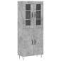 vidaXL Aparador alto madera contrachapada gris hormigón 69,5x34x180 cm vidaXL Aparador alto madera contrachapada gris hormigón 69,5x34x180 cm