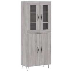 vidaXL Aparador alto madera contrachapada gris sonoma 69,5x34x180 cm