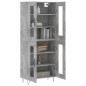 vidaXL Aparador alto madera contrachapada gris hormigón 69,5x34x180 cm vidaXL Aparador alto madera contrachapada gris hormigón 69,5x34x180 cm