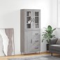 vidaXL Aparador alto madera contrachapada gris sonoma 69,5x34x180 cm vidaXL Aparador alto madera contrachapada gris sonoma 69,5x34x180 cm