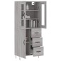 vidaXL Aparador alto madera contrachapada gris sonoma 69,5x34x180 cm vidaXL Aparador alto madera contrachapada gris sonoma 69,5x34x180 cm