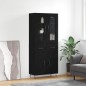 vidaXL Aparador alto madera contrachapada negro 69,5x34x180 cm vidaXL Aparador alto madera contrachapada negro 69,5x34x180 cm