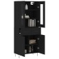 vidaXL Aparador alto madera contrachapada negro 69,5x34x180 cm vidaXL Aparador alto madera contrachapada negro 69,5x34x180 cm