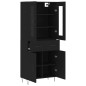 vidaXL Aparador alto madera contrachapada negro 69,5x34x180 cm vidaXL Aparador alto madera contrachapada negro 69,5x34x180 cm