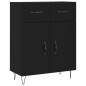 vidaXL Aparador alto madera contrachapada negro 69,5x34x180 cm vidaXL Aparador alto madera contrachapada negro 69,5x34x180 cm