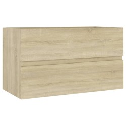 vidaXL Armario lavabo madera contrachapada roble Sonoma 80x38,5x45cm