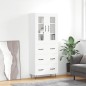 vidaXL Aparador alto madera contrachapada blanco 69,5x34x180 cm
