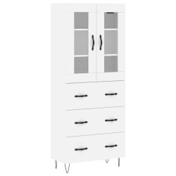 vidaXL Aparador alto madera contrachapada blanco 69,5x34x180 cm