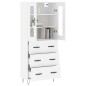 vidaXL Aparador alto madera contrachapada blanco 69,5x34x180 cm
