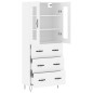 vidaXL Aparador alto madera contrachapada blanco 69,5x34x180 cm