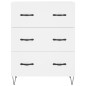 vidaXL Aparador alto madera contrachapada blanco 69,5x34x180 cm