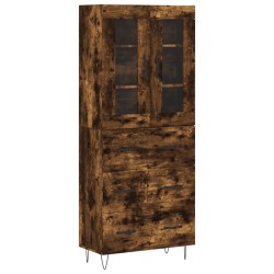 vidaXL Aparador alto madera contrachapada roble ahumado 69,5x34x180 cm