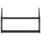 vidaXL Estantería pared 2 niveles madera ingeniería negro 80x21x51 cm vidaXL Estantería pared 2 niveles madera ingeniería negro 80x21x51 cm