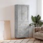 vidaXL Aparador alto madera contrachapada gris hormigón 69,5x34x180 cm vidaXL Aparador alto madera contrachapada gris hormigón 69,5x34x180 cm